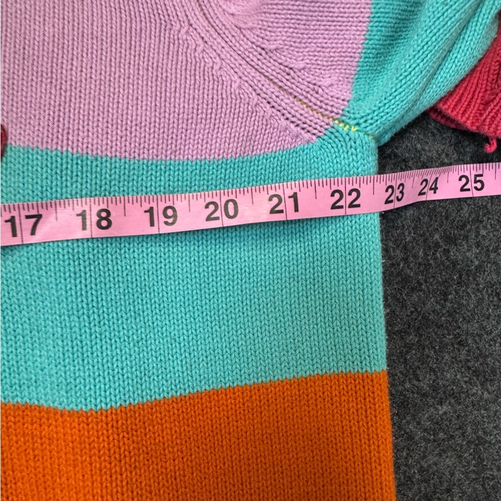 Teddy Fresh Mom Sweater Colorful Striped Cotton Size Small - Picture 6 of 7
